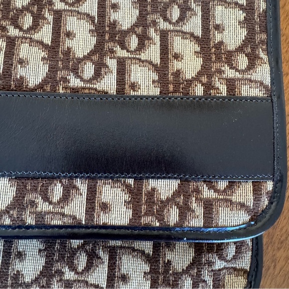 Vintage 70s Christian Dior Clutch Flap Bag Envelope Trotter Brown Logo Monogram - Picture 15 of 15
